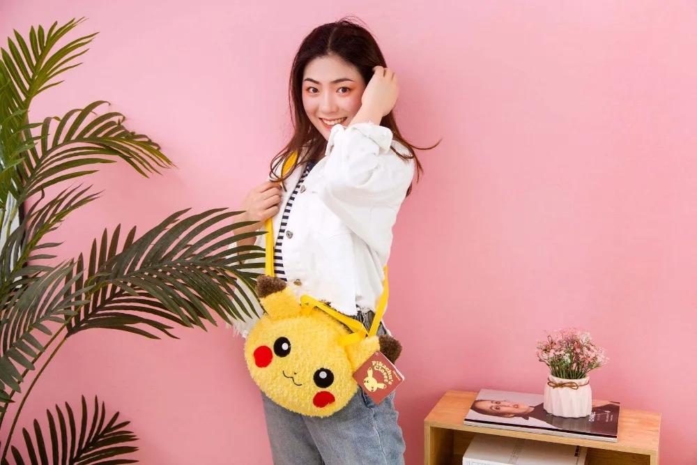 Kawaii Pokemon Pikachu Anime Stuffed Soft Crossbody Handbag