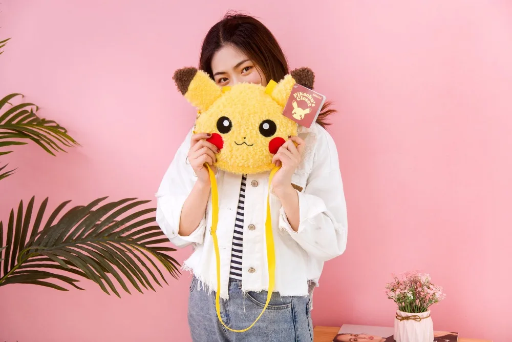 Kawaii Pokemon Pikachu Anime Stuffed Soft Crossbody Handbag