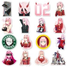 Darling In The Franxx Hiro Zero Two Anime Waterproof Stickers Darling In The Franxx Hiro Zero Two Anime Waterproof Stickers