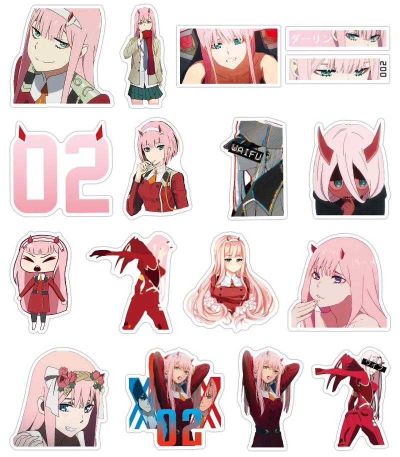 Darling In The Franxx Hiro Zero Two Anime Waterproof Stickers