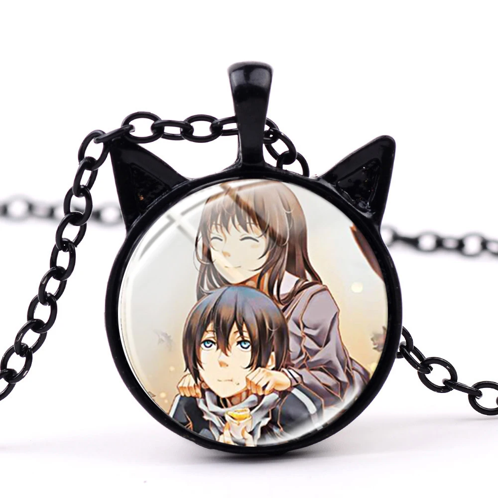 Noragami Aragoto Yukine Yato Hiyori Anime Black Cat Ear Shape Necklace Noragami Aragoto Yukine Yato Hiyori Anime Black Cat Ear Shape Necklace