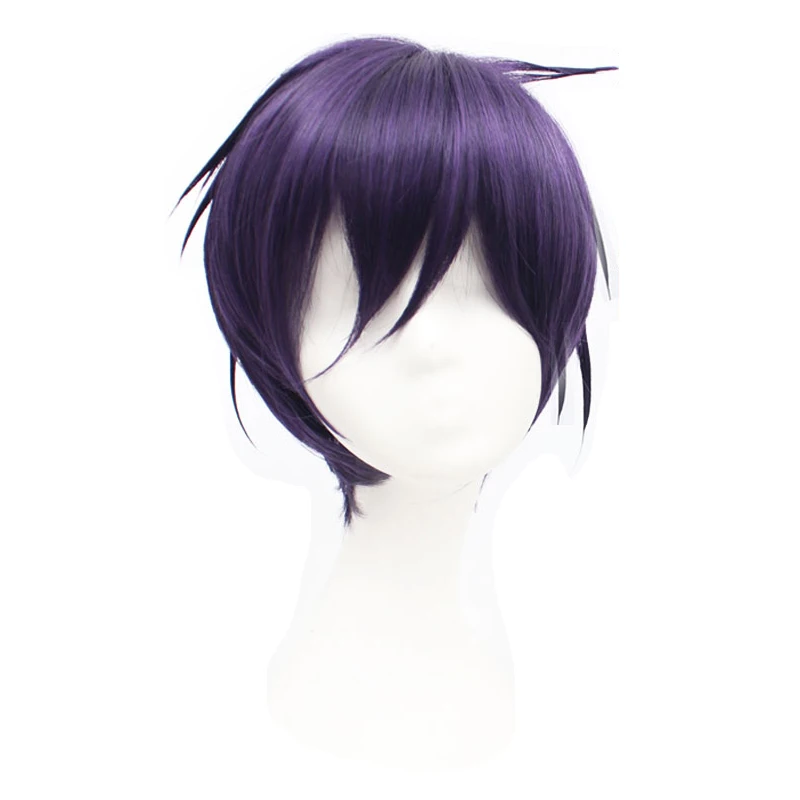 Anime Noragami Yato Dark Purple Short Wig For Men And Women