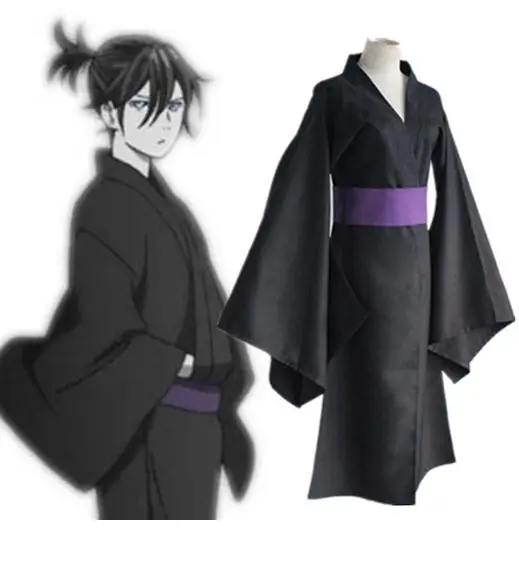 Anime Noragami Yato Black Kimono Yukata Costume