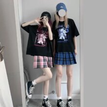 Kawaii Ninja Cat Print Black Casual T-Shirt Kawaii Ninja Cat Print Black Casual T-Shirt