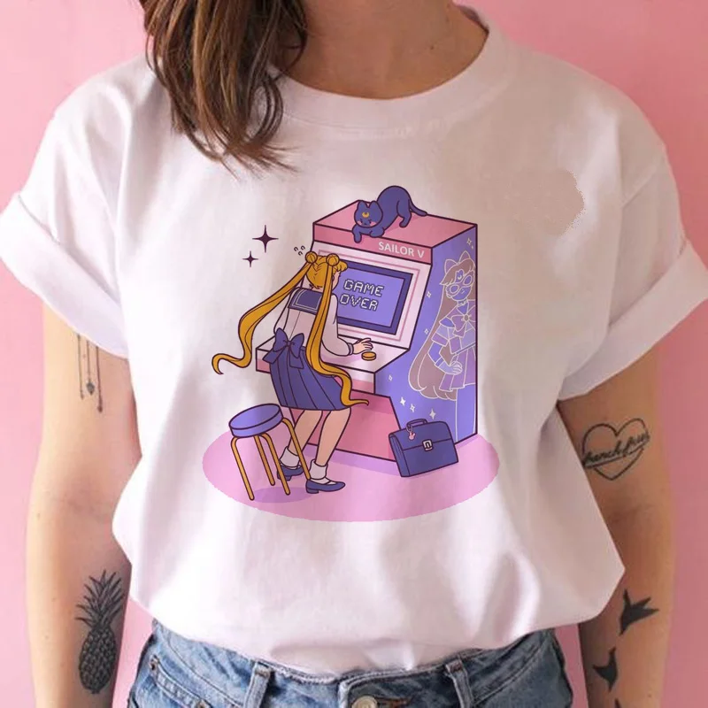 Sailor Moon Graphic Ulzzang Harajuku Casual T-Shirt For Women