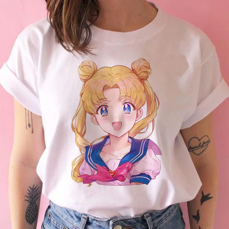 Sailor Moon Graphic Ulzzang Harajuku Casual T-Shirt For Women