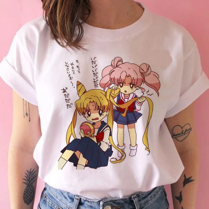 Sailor Moon Graphic Ulzzang Harajuku Casual T-Shirt For Women
