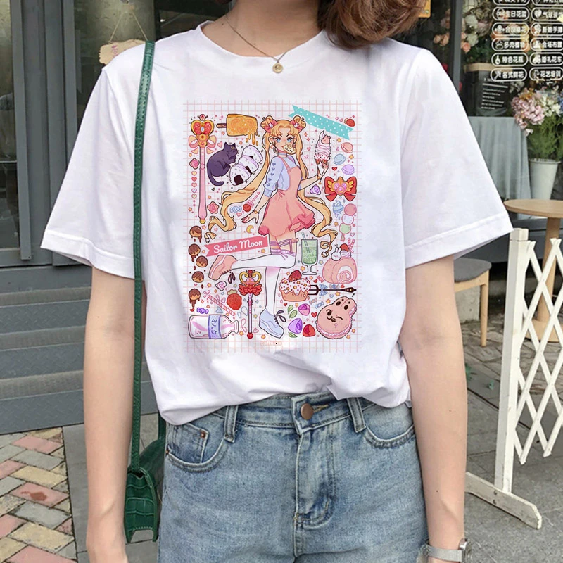 Kawaii  Aesthetic Cat Anime Sailor Moon 90s  Harajuku T-shirt
