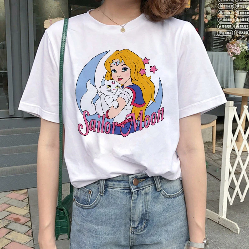 Kawaii  Aesthetic Cat Anime Sailor Moon 90s  Harajuku T-shirt