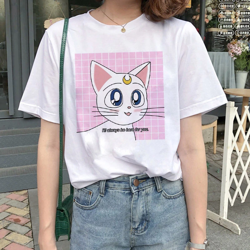 Kawaii  Aesthetic Cat Anime Sailor Moon 90s  Harajuku T-shirt