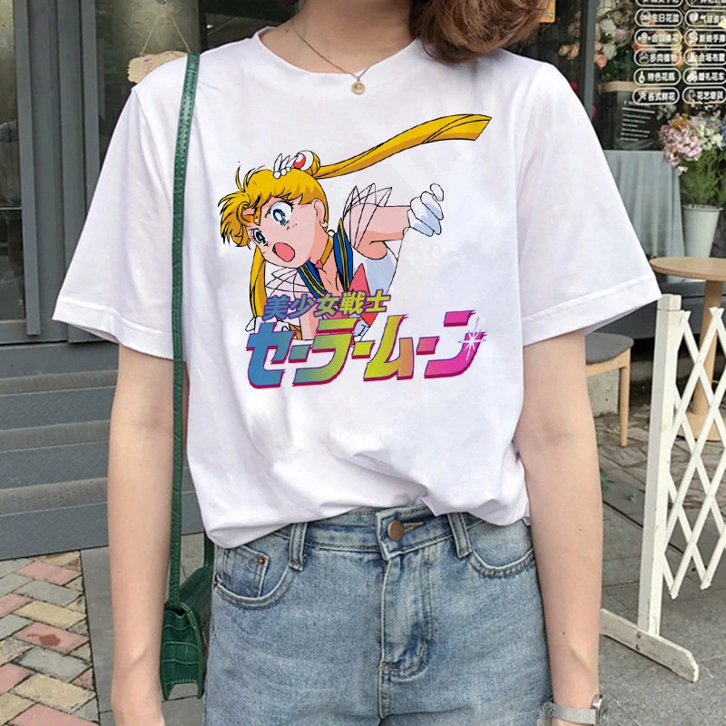 Kawaii  Aesthetic Cat Anime Sailor Moon 90s  Harajuku T-shirt