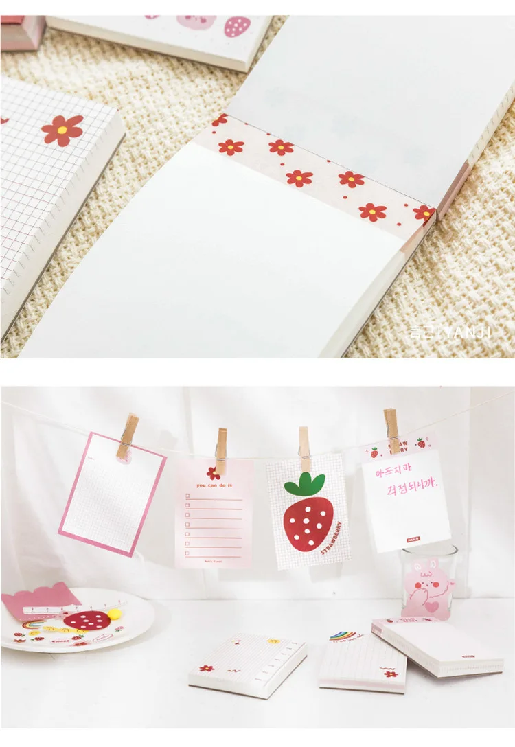 Kawaii Strawberry Rabbit/Bear Memo Pad Kawaii Strawberry Rabbit/Bear Memo Pad