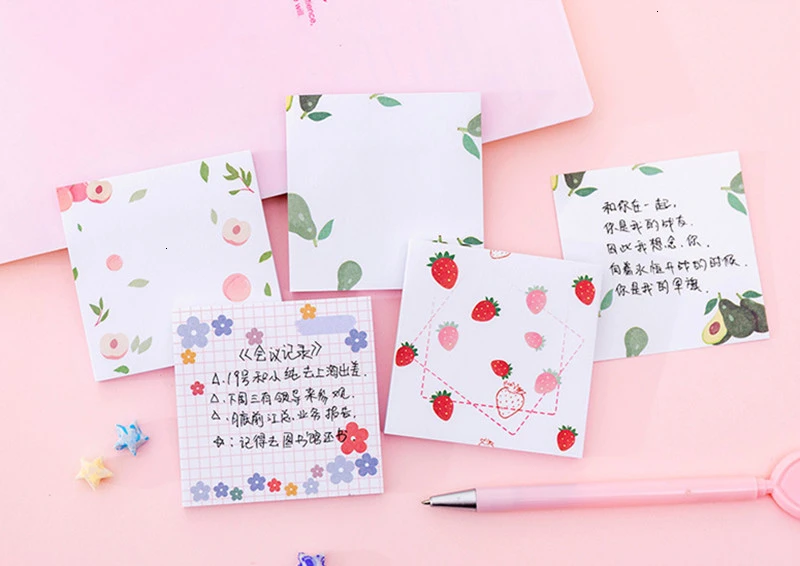 Kawaii Flower/Fruit Creative Memo Pad Sticky Notes Kawaii Flower/Fruit Creative Memo Pad Sticky Notes