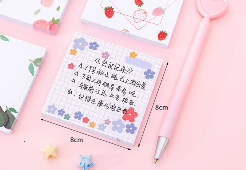 Kawaii Flower/Fruit Creative Memo Pad Sticky Notes Kawaii Flower/Fruit Creative Memo Pad Sticky Notes
