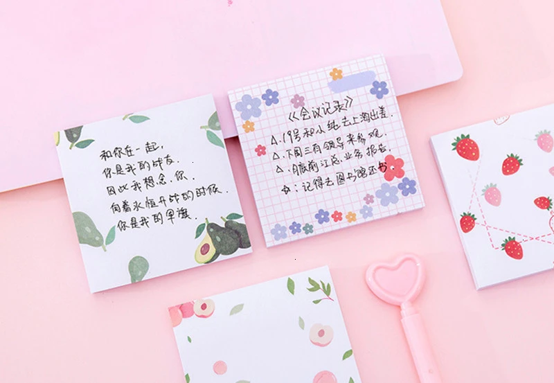 Kawaii Flower/Fruit Creative Memo Pad Sticky Notes Kawaii Flower/Fruit Creative Memo Pad Sticky Notes