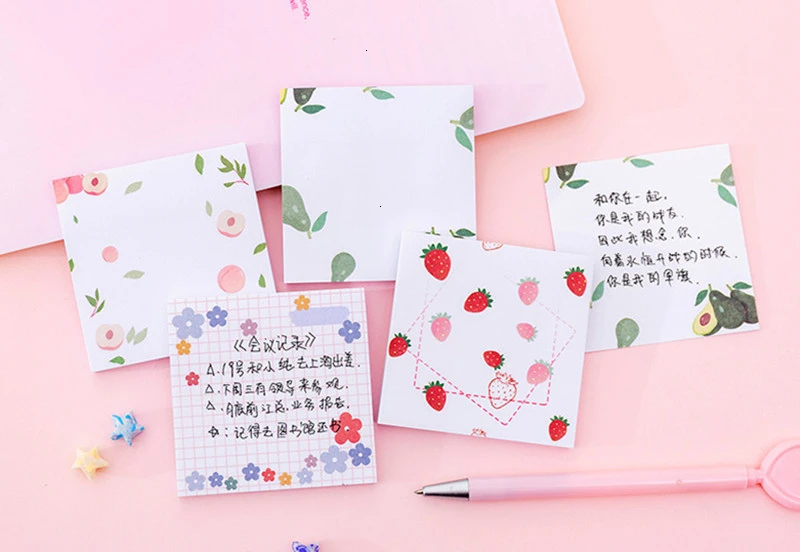 Kawaii Flower/Fruit Creative Memo Pad Sticky Notes Kawaii Flower/Fruit Creative Memo Pad Sticky Notes