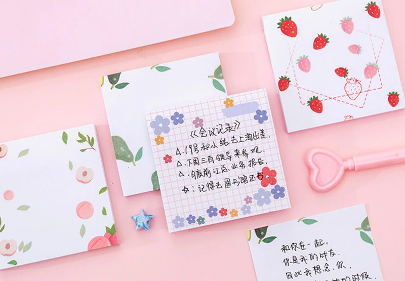 Kawaii Flower/Fruit Creative Memo Pad Sticky Notes Kawaii Flower/Fruit Creative Memo Pad Sticky Notes