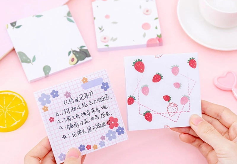 Kawaii Flower/Fruit Creative Memo Pad Sticky Notes Kawaii Flower/Fruit Creative Memo Pad Sticky Notes