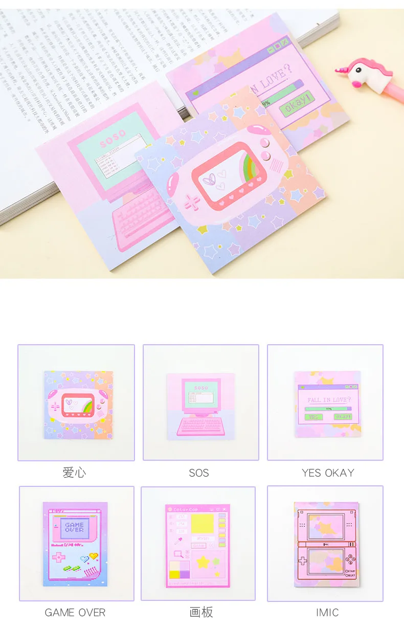 Computer Game Machine Style Planner Sticky Note Memo Pad Computer Game Machine Style Planner Sticky Note Memo Pad