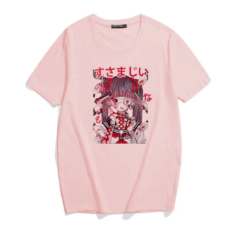 Anime Harajuku Ulzzang Vintage Punk Dark Grunge Streetwear T-Shirt For Female