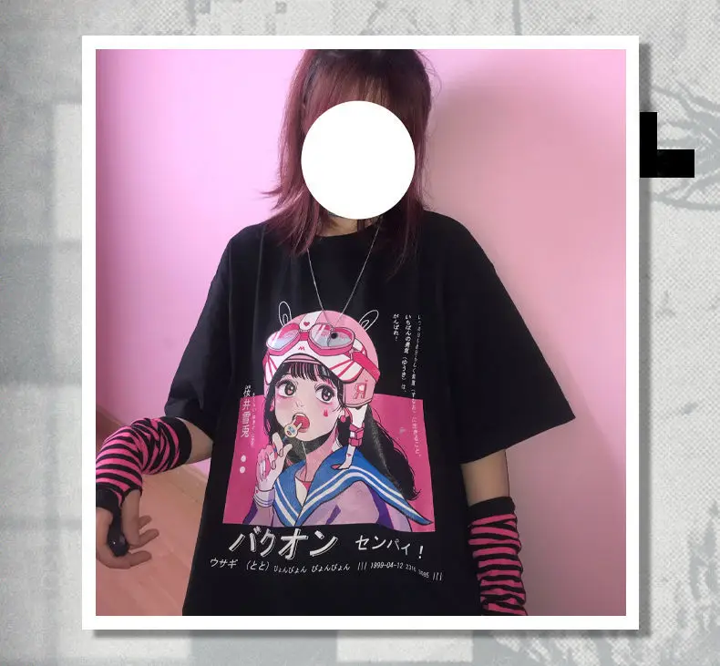 Harajuku Gothic Aesthetic Punk Dark Grunge Streetwear T-Shirt For Women