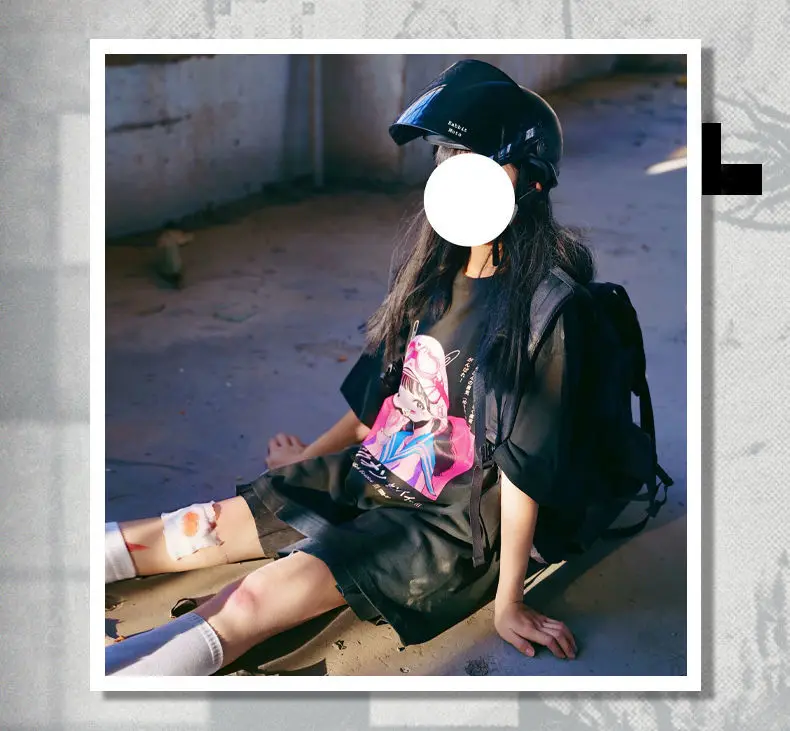 Harajuku Gothic Aesthetic Punk Dark Grunge Streetwear T-Shirt For Women