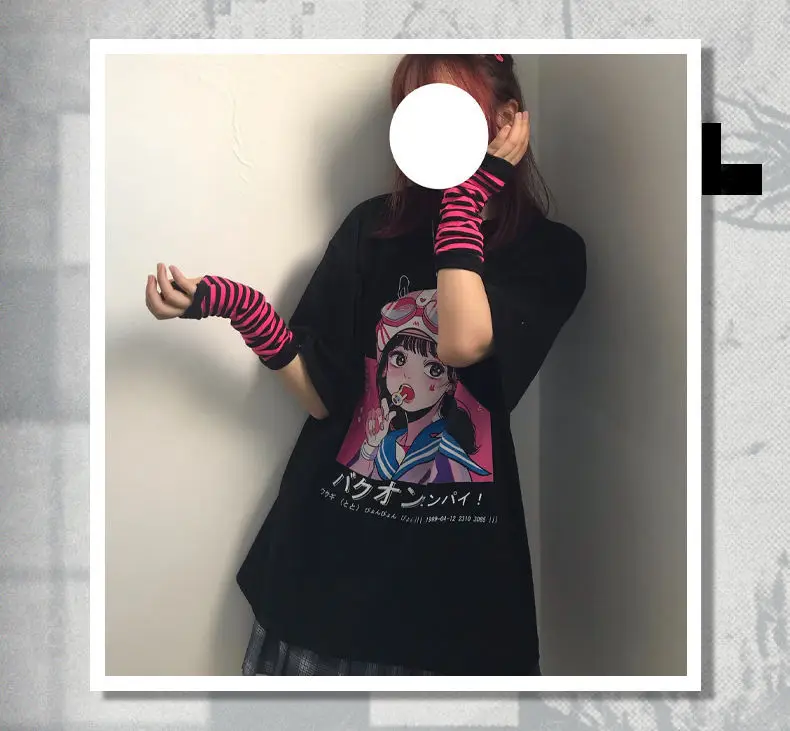 Harajuku Gothic Aesthetic Punk Dark Grunge Streetwear T-Shirt For Women