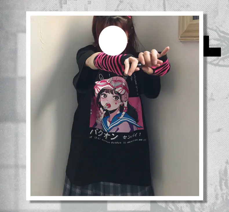 Harajuku Gothic Aesthetic Punk Dark Grunge Streetwear T-Shirt For Women