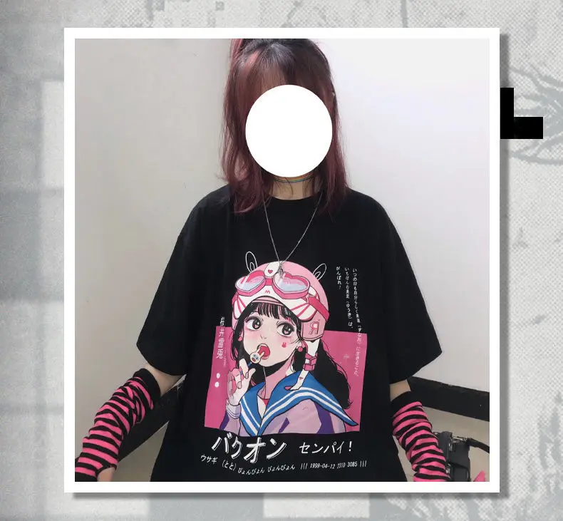 Harajuku Gothic Aesthetic Punk Dark Grunge Streetwear T-Shirt For Women