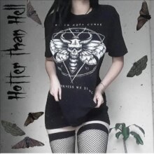 Dark Letter Satan Devil Black Gothic T-Shirt Dark Letter Satan Devil Black Gothic T-Shirt