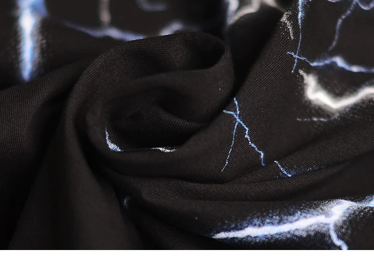 Harajuku Lightning Dark Hip Hop Short Sleeve Cotton T-Shirt