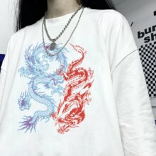 Dragon Pattern O-Neck Thirst Printing Casual Short-Sleeved T-Shirt Dragon Pattern O-Neck Thirst Printing Casual Short-Sleeved T-Shirt