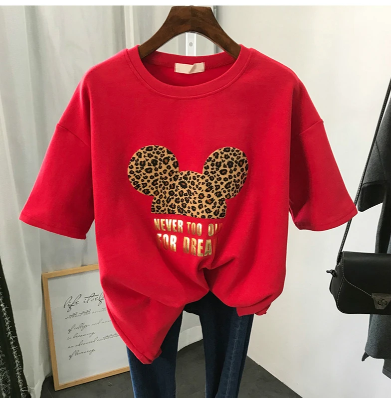 Cartoon Mouse Print Harajuku Casual T-Shirt