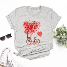 Kawaii Harajuku Bicycle Vogue Graphic T-Shirt For Women Kawaii Harajuku Bicycle Vogue Graphic T-Shirt For Women