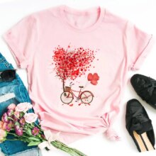 Kawaii Harajuku Bicycle Vogue Graphic T-Shirt For Women Kawaii Harajuku Bicycle Vogue Graphic T-Shirt For Women
