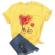 Kawaii Harajuku Bicycle Vogue Graphic T-Shirt For Women Kawaii Harajuku Bicycle Vogue Graphic T-Shirt For Women
