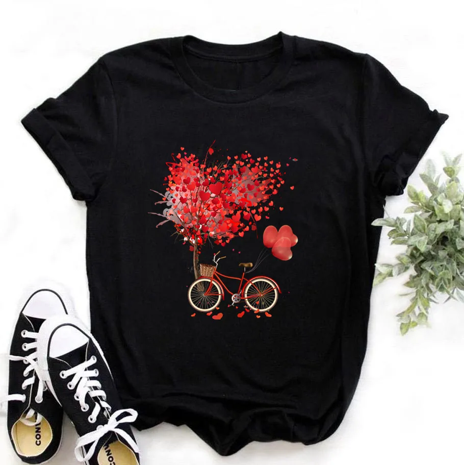 Kawaii Harajuku Bicycle Vogue Graphic T-Shirt For Women