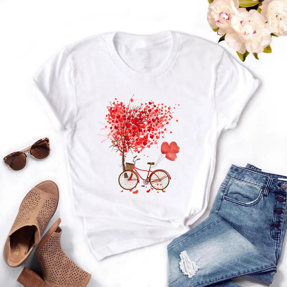 Kawaii Harajuku Bicycle Vogue Graphic T-Shirt For Women