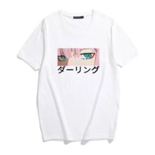 Darling In The Franxx Anime Harajuku Zero Two Beautiful Girl Print T-Shirt Darling In The Franxx Anime Harajuku Zero Two Beautiful Girl Print T-Shirt