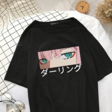Darling In The Franxx Anime Harajuku Zero Two Beautiful Girl Print T-Shirt Darling In The Franxx Anime Harajuku Zero Two Beautiful Girl Print T-Shirt