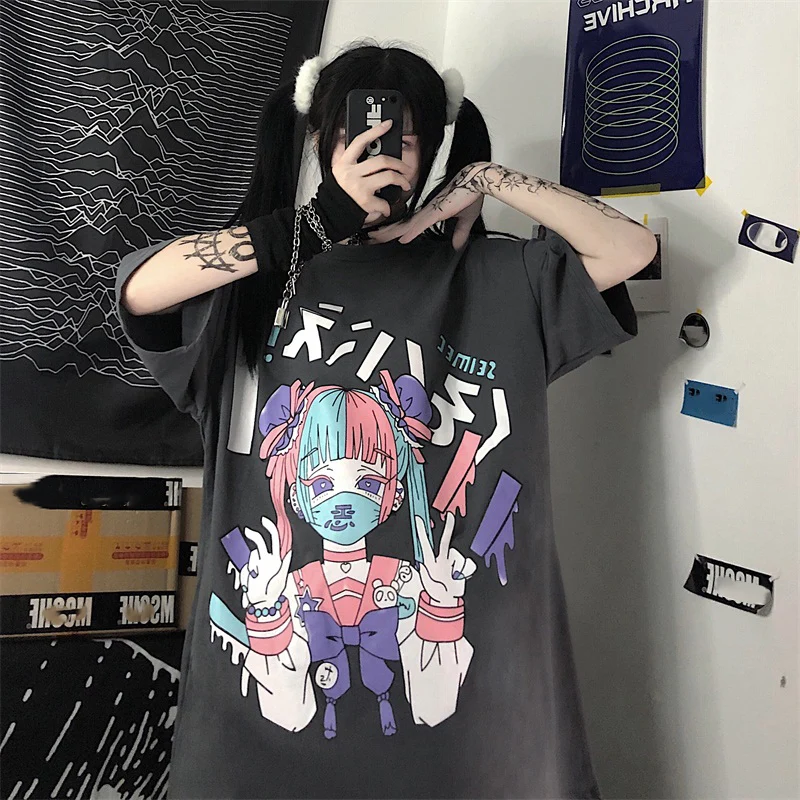 Harajuku Punk Dark Grunge Streetwear Tshirts