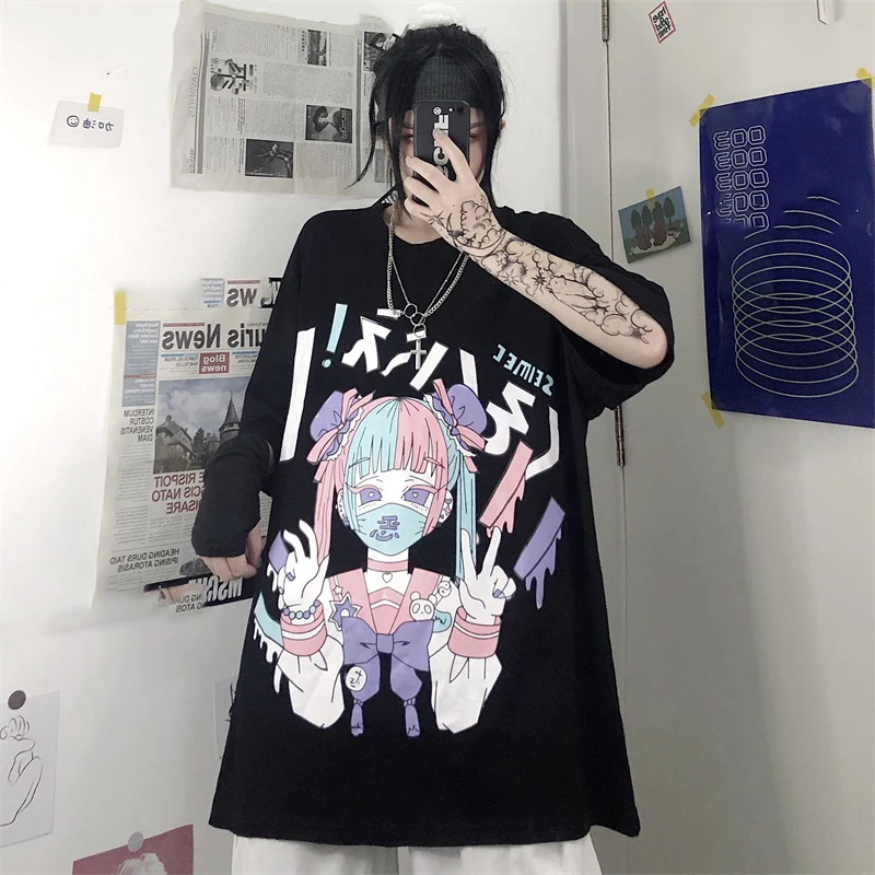Harajuku Punk Dark Grunge Streetwear Tshirts