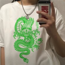 Chinese Dragon Print Oversize Casual T-Shirt For Women Chinese Dragon Print Oversize Casual T-Shirt For Women