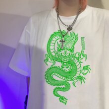 Chinese Dragon Print Oversize Casual T-Shirt For Women Chinese Dragon Print Oversize Casual T-Shirt For Women