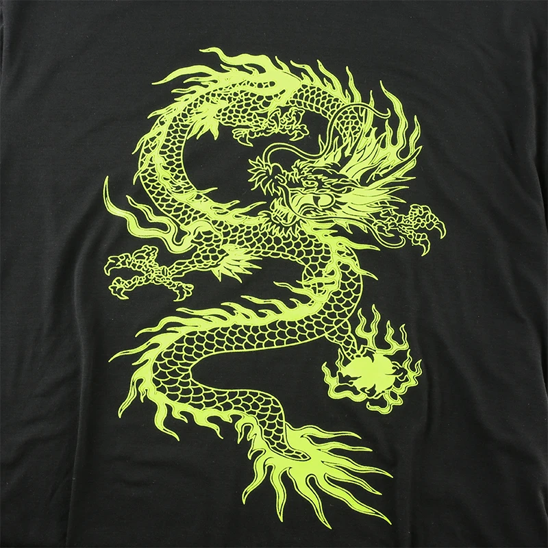 Chinese Style Dragon Printed Oversized Casual T-Shirt For Women