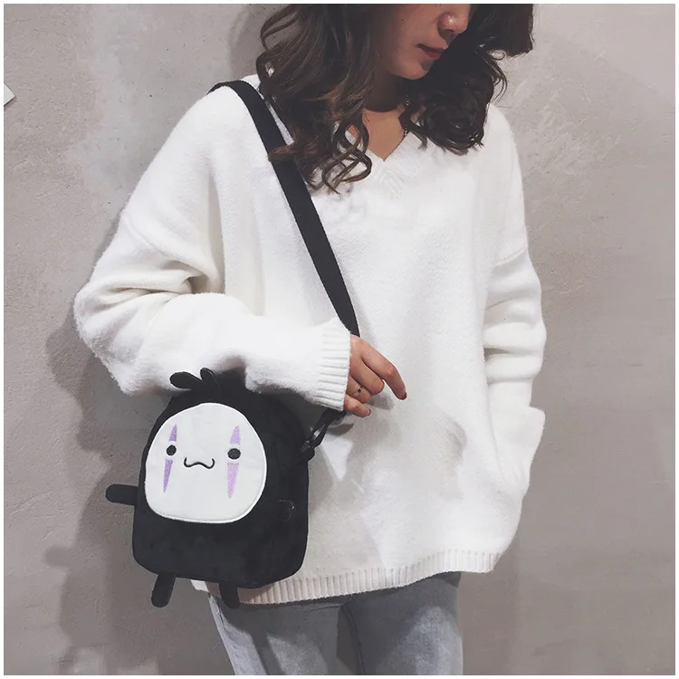 Faceless Man Cartoon Plush Small Shoulder Crossbody Bags