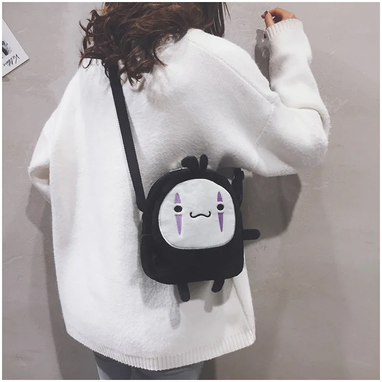 Faceless Man Cartoon Plush Small Shoulder Crossbody Bags