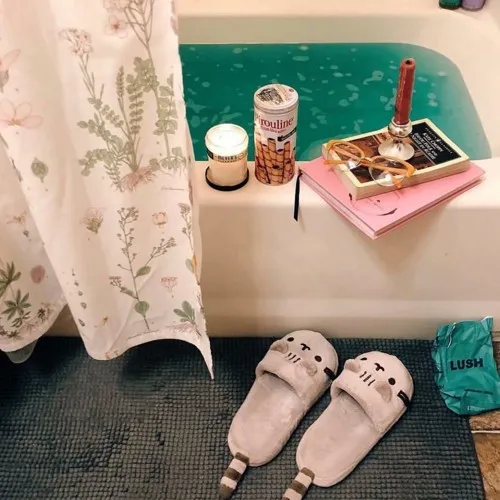 Cat Cartoon Soft Stuffed Gray Plush Slippers & Blindfold