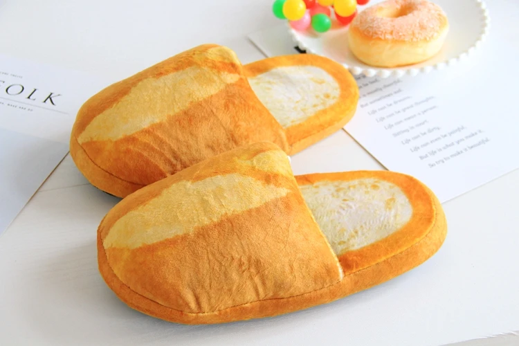 Simulation Bread Style Soft Warm Indoor Non-Slip Slippers