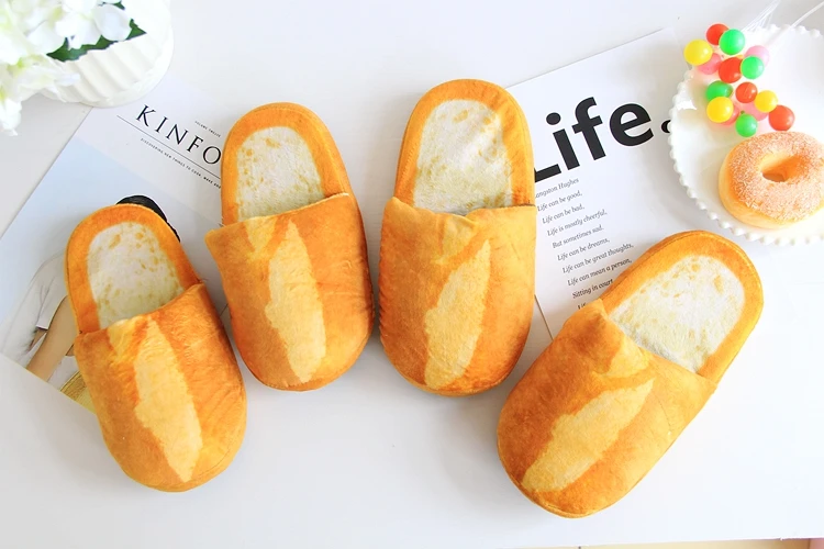 Simulation Bread Style Soft Warm Indoor Non-Slip Slippers